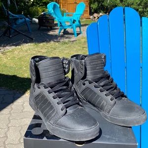 Supra Skytop Black Satin size 8